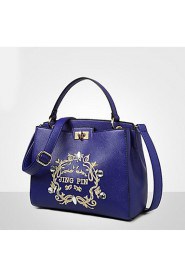 Women Casual / Outdoor PU Tote Blue / Black