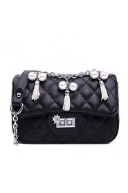 Women's PU Tote Bag/Single Shoulder Bag/Crossbody Bags Black/White