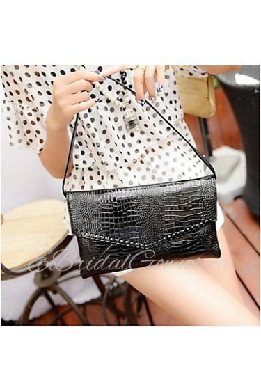 Women PU Hobo Tote Silver / Black