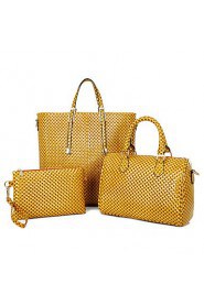 Women Formal / Casual / Office & Career / Shopping PU Tote Blue / Yellow / Gold / Brown / Red / Black