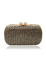 Women PU / Polyester / Metal Minaudiere Clutch / Evening Bag Black / Multi color