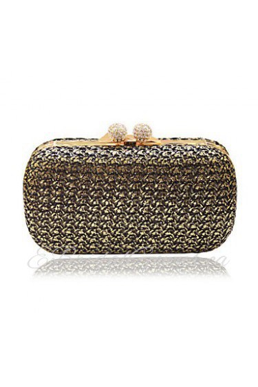 Women PU / Polyester / Metal Minaudiere Clutch / Evening Bag Black / Multi color