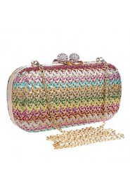 Women PU / Polyester / Metal Minaudiere Clutch / Evening Bag Black / Multi color