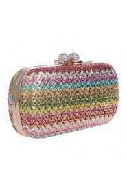 Women PU / Polyester / Metal Minaudiere Clutch / Evening Bag Black / Multi color