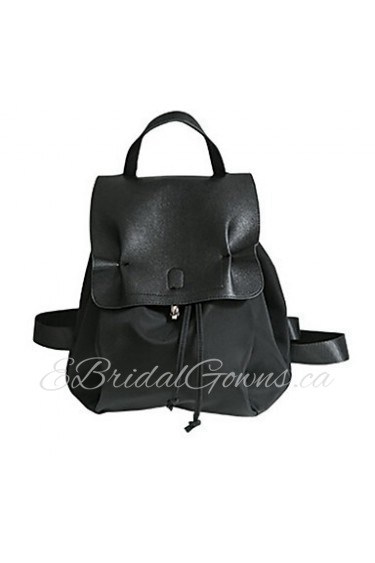 Women PU Bucket Backpack Black