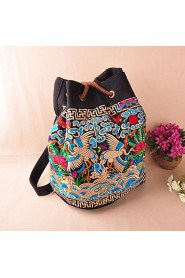 Women Canvas Barrel Backpack / School Bag / Travel Bag Blue / Green / Red / Multi color