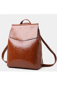 Women PU Bucket Backpack / School Bag / Travel Bag Blue / Brown / Red / Black