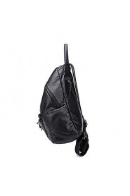 Women PU Bucket Backpack Black