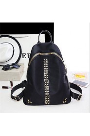 Women PU / Oxford Cloth Bucket Backpack / School Bag Gold / Silver