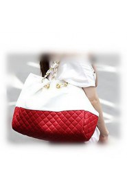 Women PU Shopper Tote Red / Black