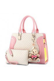 Women PU Doctor Tote White / Pink / Blue / Black