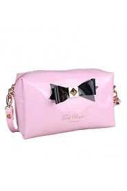 Women PU Casual Cosmetic Bag Pink 22cm*12cm*10cm