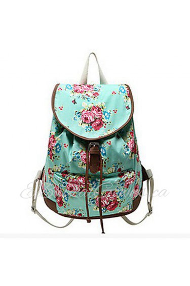 Geometric Flower pattern Casual Canvas Travel School College Backpack/bookbags/daypack for Teenage Girls/students