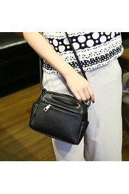 Women PU Sling Bag Shoulder Bag Gray / Black