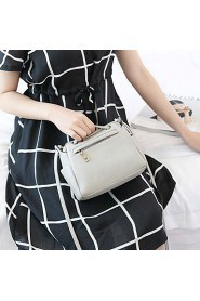 Women PU Sling Bag Shoulder Bag Gray / Black