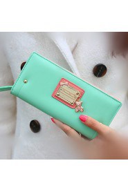 Women's PU Wallet Pink/Blue/Green/Black