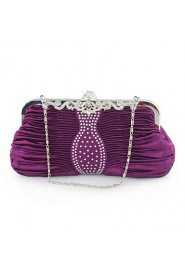 Amazing Silk Metal With Rhinestone Clutches/Evening Handbags(More Colors)