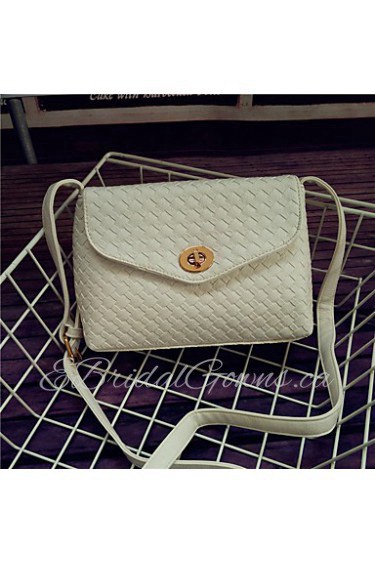 Women PU Sling Bag Shoulder Bag White / Gold / Black