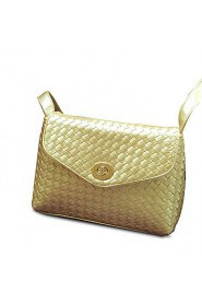 Women PU Sling Bag Shoulder Bag White / Gold / Black