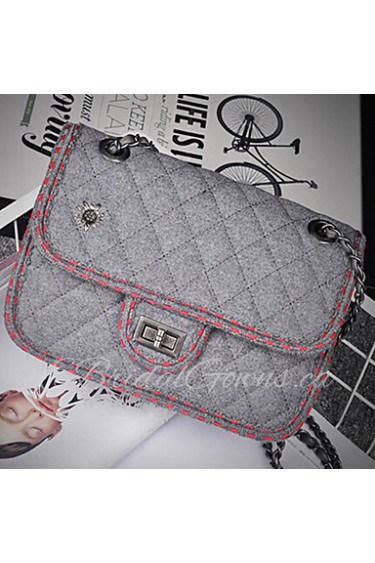 Women PU / Polyester Sling Bag Shoulder Bag Red / Gray