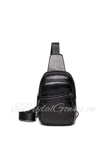 Men Formal / Sports / Casual / Outdoor / Office & Career / Shopping PU Cross Body Bag Black