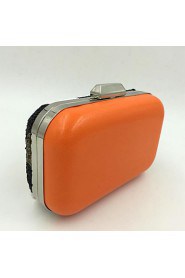 Women Metal Flap Clutch / Evening Bag Blue / Green / Yellow / Orange