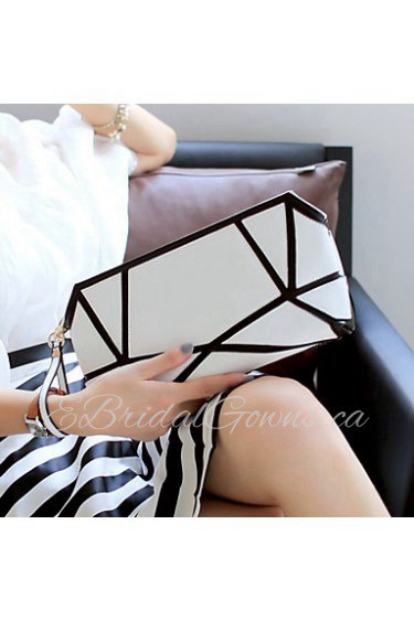 Women PU Envelope Shoulder Bag / Satchel / Evening Bag / Wallet / Coin Purse / Checkbook Wallet White