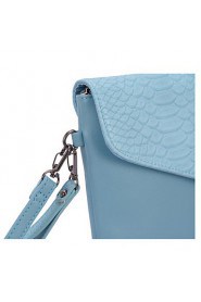 Women PU Envelope Shoulder Bag / Satchel / Cross Body Bag Blue