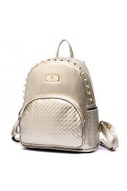 Women PU Bucket Backpack / School Bag / Travel Bag White / Blue / Gold / Black