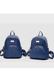 Women PU Bucket Backpack / School Bag / Travel Bag White / Blue / Gold / Black