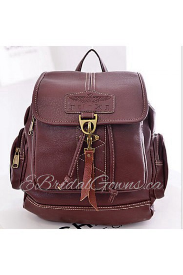 Women PU Bucket Backpack Brown / Black / Burgundy