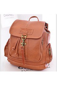 Women PU Bucket Backpack Brown / Black / Burgundy