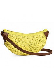 Women Straw / Cotton Sling Bag Shoulder Bag Yellow