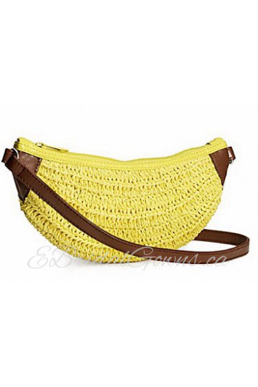 Women Straw / Cotton Sling Bag Shoulder Bag Yellow