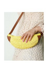 Women Straw / Cotton Sling Bag Shoulder Bag Yellow