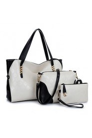 Women PU Barrel Shoulder Bag / Tote White / Blue / Gold / Black