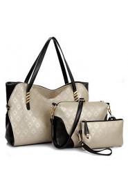 Women PU Barrel Shoulder Bag / Tote White / Blue / Gold / Black