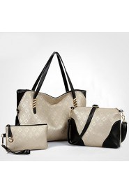 Women PU Barrel Shoulder Bag / Tote White / Blue / Gold / Black