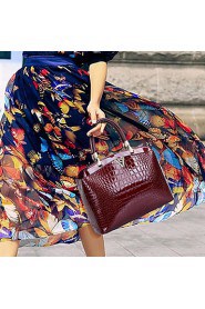 Women PU / Patent Leather Shell Shoulder Bag / Tote Blue / Red / Black / Burgundy