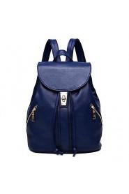 Women PU Bucket Backpack / School Bag White / Blue / Black