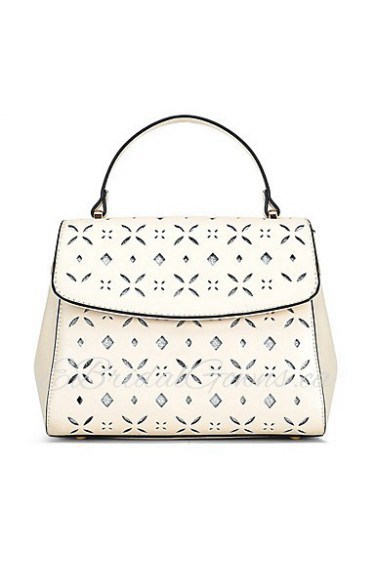 Women PU Flap Shoulder Bag / Tote / Satchel White / Black