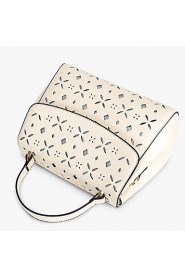 Women PU Flap Shoulder Bag / Tote / Satchel White / Black