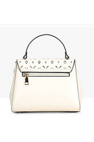 Women PU Flap Shoulder Bag / Tote / Satchel White / Black