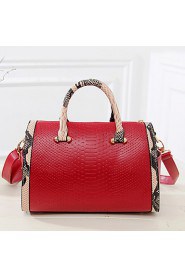 Women PU Barrel Shoulder Bag / Tote White / Pink / Blue / Red / Black