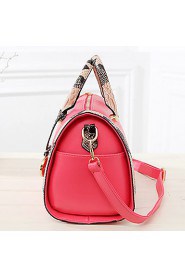 Women PU Barrel Shoulder Bag / Tote White / Pink / Blue / Red / Black