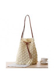 Women Casual Straw Shoulder Bag White / Green / Yellow / Brown / Khaki