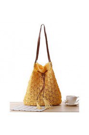 Women Casual Straw Shoulder Bag White / Green / Yellow / Brown / Khaki