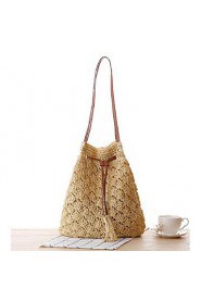 Women Casual Straw Shoulder Bag White / Green / Yellow / Brown / Khaki