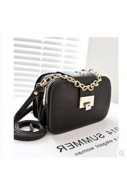 Women PU Sling Bag Shoulder Bag Black