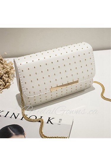 Women PU Baguette Shoulder Bag White / Pink / Gold / Silver / Black